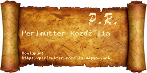 Perlmutter Rozália névjegykártya